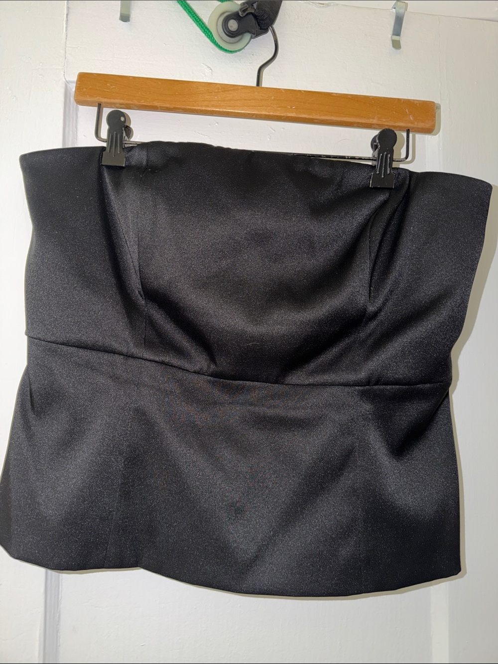 Banana Republic Black Strapless Satin Bodice Top